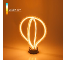 Лампа LED Е27  8Вт 2400К Филаментная Art filament double round Elektrostandard