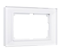 Werkel Favorit белое стекло Рамка для двойной розетки (стар.WL01-Frame-01-DBL a033478)