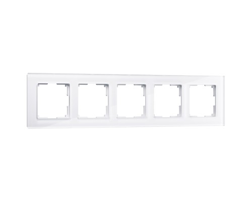 Werkel Favorit белое стекло Рамка 5 постов (стар.WL01-Frame-05-WG a030823)