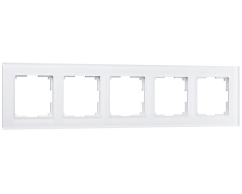 Werkel Favorit белое матовое стекло Рамка 5 постов  (стар. WL01-Frame-05  a036581)