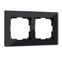Werkel Favorit черное стекло Рамка 2 поста (стар. WL01-Frame-02-BG a031798)