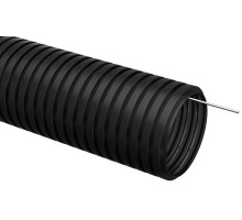 Труба гофрированная ПНД 25 мм ИЭК с протяжкой черная (50м)