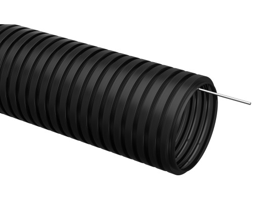 Труба гофрированная ПНД 25 мм ИЭК с протяжкой черная (50м)