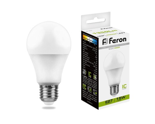 Лампа LED шар(A60) Е27 15Вт 4000К 230V LB-94 Feron 25629