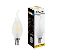 Лампа LED свеча на ветру Е14  7Вт 2700К Филамент 230V LB-67 Feron (25786)