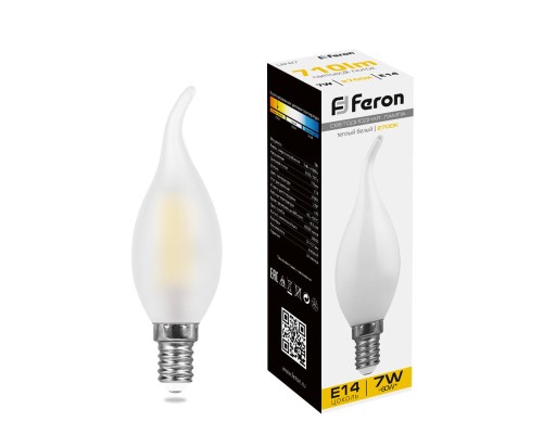 Лампа LED свеча на ветру Е14  7Вт 2700К Филамент 230V LB-67 Feron (25786)