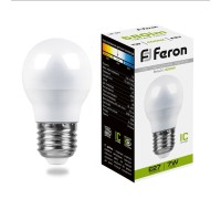 Лампа LED шар(G45) Е27  7Вт 4000К 230V LB-95 Feron 25482
