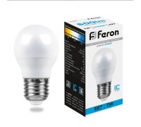 Лампа LED шар(G45) Е27  7Вт 6400К 230V LB-95 Feron 25483