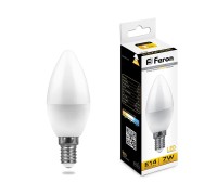 Лампа LED свеча(C37) Е14  7Вт 2700К 230V LB-97 Feron 25475