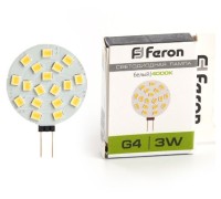 Лампа LED G4  3Вт 4000К 12V LB-16 (для мебельных св-ков, круглая) Feron