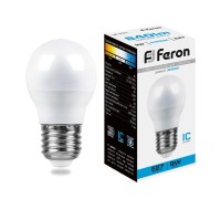 Лампа LED шар(G45) Е27  9Вт 6500К 230V LB-550 Feron 25806