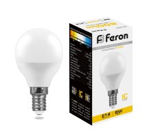 Лампа LED шар(G45) Е14  9Вт 2700К 230V LB-550 Feron