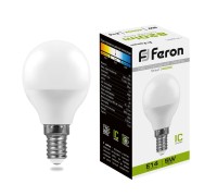 Лампа LED шар(G45) Е14  9Вт 4000К 230V LB-550 Feron