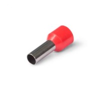 Наконечник-гильза НШвИ 10-12 мм с изолир. фланцем красные (уп.100 шт) КВТ