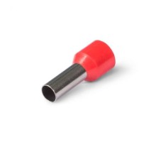 Наконечник-гильза НШвИ 10-12 мм с изолир. фланцем красные (уп.100 шт) КВТ