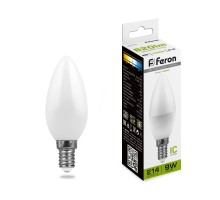 Лампа LED свеча(C37) Е14  9Вт 6400К 230V LB-570 Feron