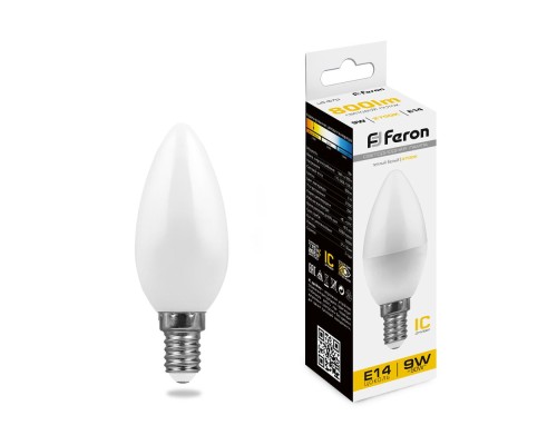 Лампа LED свеча(C37) Е14  9Вт 2700К 230V LB-570 Feron