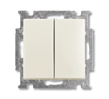 ABB Basic55 Chalet-white Выключатель двухклавишный