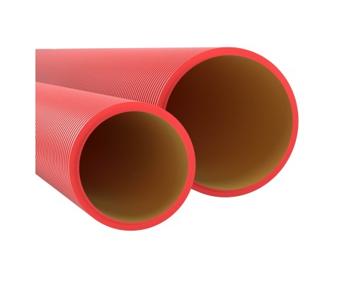 DKC Труба жесткая двустенная для кабельной канализации (6кПа) д110мм, цвет красный 6 метров