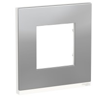 Unica New алюминиевый матовый/белый Рамка 1 пост Pure