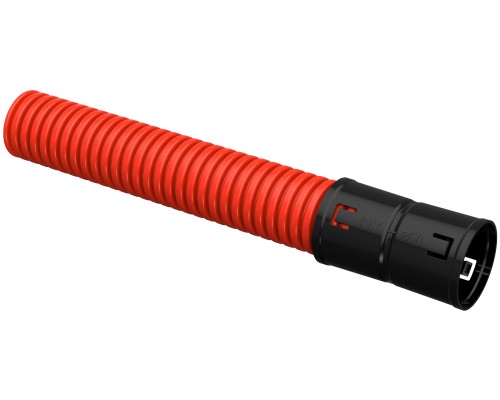 Труба двустенная ПНД/ПВД  50 мм с зондом красная гибкая с муфтой (уп. 50 м) ИЭК