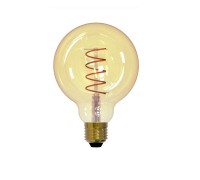 Лампа LED шар(G95) Е27  4Вт 2700К спираль теплый филамент GOLDEN GLV21GO Uniel