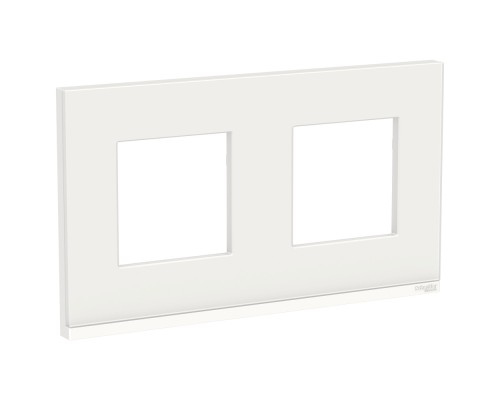 Unica New белое стекло/белый Рамка 2 поста Pure гориз.