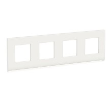 Unica New белое стекло/белый Рамка 4 поста Pure