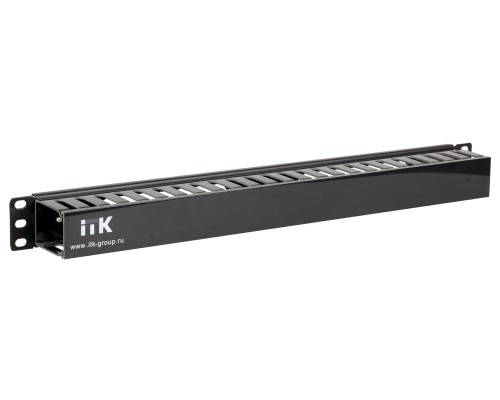 ITK Органайзер кабельный пластиковый с крышкой глубина 60мм 1U черный