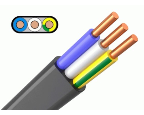 ВВГнг(А)-LS 3х  2,5 (N,PE) 0,66 кВ кабель плоский ГОСТ+ Prysmian