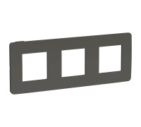 Unica New дымчато-серый/антрацит Рамка 3 поста Studio Color