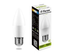Лампа LED свеча(C37) Е27  9Вт 4000К 230V LB-570 Feron