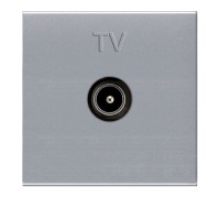 ABB Zenit серебро Розетка TV одиночная с накладкой 2 модуля N2250.7 PL
