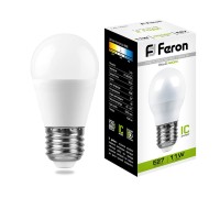 Лампа LED шар(G45) Е27 11Вт 4000К 230V LB-750 Feron