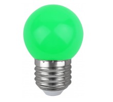 Лампа LED шар(G45) Е27  1Вт зеленый LB-37 Feron