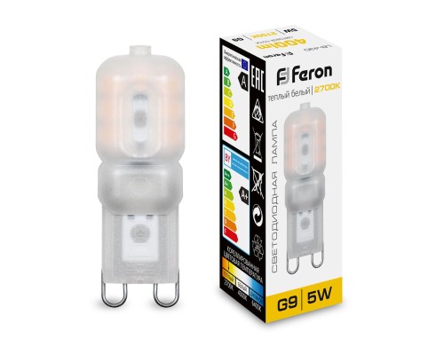 Лампа LED G9  5Вт 2700K 400Lm 230/50 Feron