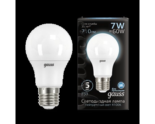 Лампа LED шар(A60) Е27  7Вт 4100К Gauss Black