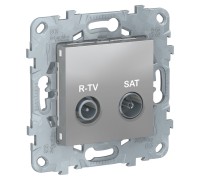 Unica New алюминиевый Розетка TV-R/SAT одиночная с суппортом