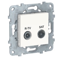 Unica New белый Розетка TV-R/SAT одиночная с суппортом