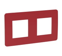 Unica New красный/белый Рамка 2 поста Studio Color
