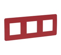 Unica New красный/белый Рамка 3 поста Studio Color