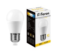 Лампа LED шар(G45) Е27 11Вт 2700К 230V LB-750 Feron