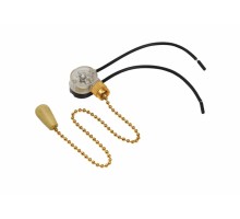 Выключатель для бра c проводом и деревянным наконечником, gold REXANT