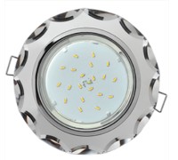 Светильник GX53 хром зеркальный с вогнутыми краями Glass H4 5312 38x126 IP20 Ecola