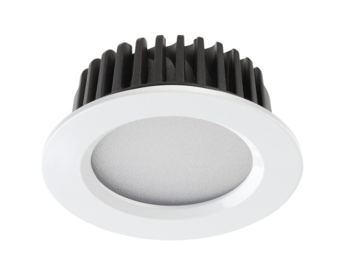 Светильник LED встр. Drum, 10Вт, 4000К, IP44, белый, алюминий/стекло  Novotech