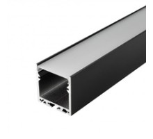 Профиль для ленты накладной 35х35 2,5м, с экран SL-LINE-3535-2500 BLACK+OPAL черный (4 загл) Arlight