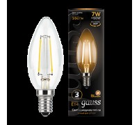 Лампа LED свеча(C37) Е14  7Вт 2700К филамент 230V Gauss