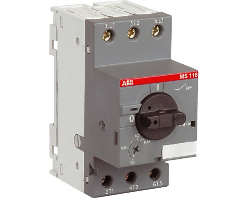 ABB Автомат защиты MS116  4.0-6.3 50 кА с регулир. тепловой защитой