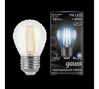 Лампа LED шар(G45) Е27  7Вт 4100К Филамент 230V Gauss Black
