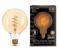 Лампа LED шар(G120) Е27 6Вт 2400К Flexible Golden Gauss